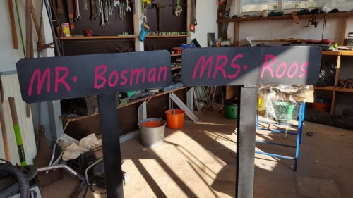 Onthullingsbord Naambord bruiloft 